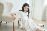 Big ribbon strap loose top - white