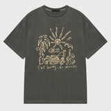 キャストドリームズノーウォーリーズピグメントハーフスリーブTシャツ カーキ