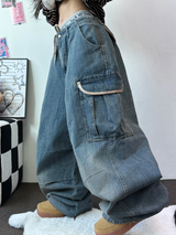 HIGH QUALITY 💍💎 LIP BALLOON PARACHUTE DENIM PANTS 🤎2 SIZE