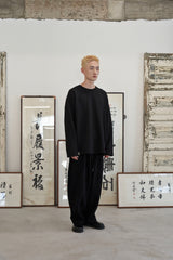 HEAVY-TERRY BALLOON SWEAT BOX TEE (Black)