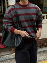 Cozy stripe brush knit