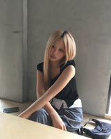 Lace puff top