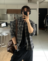 Lime Vintage Patch Pocket Check Shirt