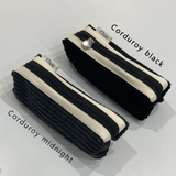 Clam round pencilcase _ Corduroy midnight