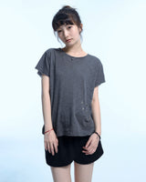 Grunge Claw Camo Eyelet Tee - Charcoal
