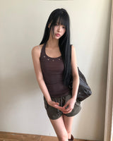 Lunef Halter Neck Sleeveless Top