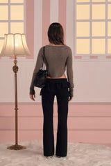 Blossom bootcut pants - black