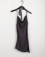 Chiter draped halter strap long tank top sleeveless