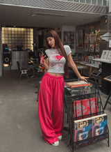 pigment line wide banding pants