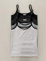 Duet Striped Contrast Layered Sleeveless Tank Top 4 Colors