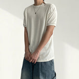 Ray Diagonal Shoulder Zipper Short Sleeve T-shirt 
