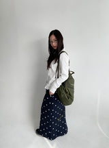 Viewkle ブラッシュド スタープリント バンディング ロングスカート
