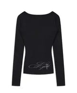 レースロングスリーブティー (BLACK)