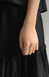 Antique flower clear ring(2color)