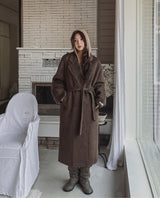 [wool 100%] リニアハンドメイドダブルコート