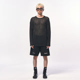 シースルー長袖Tシャツ BLACK