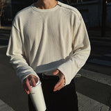 ASCLO ショルダージッパーリブTシャツ (3color)
