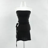 SALE! Side hole long strap sleeveless mini dress (2 colors)