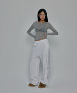 SIDE CROSS LOGO SWEATPANTS_WHITE