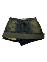 [BELT & INNER SHORTS] 秋デニム ブラウン カーキ デニムスカート – SK