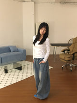 オーバーユニセックスデニムパンツ(1color)