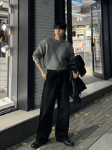 Tei velvet wide denim pants