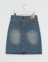 Sapney Incision Denim Midi Skirt