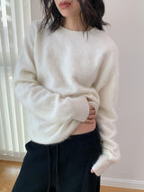 [High-Quality Line] カシミヤウール ソフトプルオーバー長袖ニットウェア