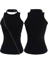 cats zipper halter sleeveless (2color)