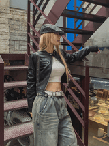 Saika Suede Cropped Rider Jacket
