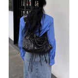[Unisex] Stud Leather Cross Motor Bag