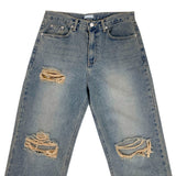 (Unisex) Vintage check denim pants