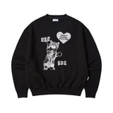 ハートキャットスウェットシャツ(BLACK)