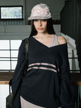 COZY V-NECK L/S (NAVY)