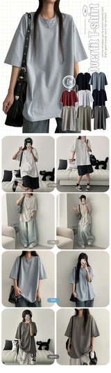 [A breathable fabric!] T-shirt with cool radish overfit short sleeves