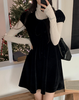 [SHOPPERMADE] Velvet Puff Mini Dress