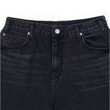Washed denim shorts/black