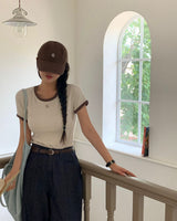 [BELLIDE MADE] スパンカラーリングリンガーTシャツ