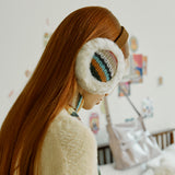 [SET] Stripe Fur Earcuffs & Scarf