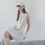 Cream Ruffle Mini Dress