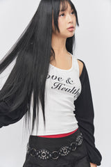 Love & Healthy Logo Sleeveless Top White