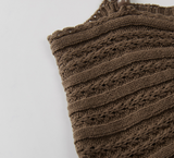 Blanc Crochet Ribbon Strap Knit