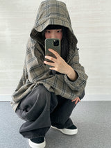 (UNISEX) Brany フランネルフードシャツ