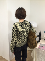 ウィミー配色フードニットジップアップ（3c）