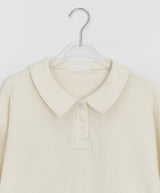 Melfi Waffle Shirring Collar Tee