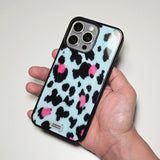 Soft Pop Leopard Phone Case Soft Blue (BK_MagSafe Glass)