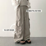 Send-banding two-pocket cargo wide pants