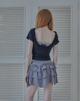 vintage lace bra top / gray