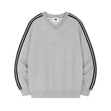 [Unisex] スポーティートラックVネックオーバーフィットスウェットシャツ (4color)