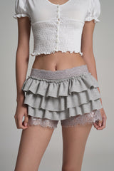 Tutu Ballet Lace Skort, Light Gray